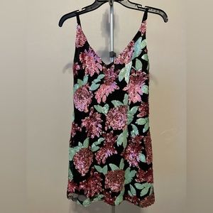 Glamorous Floral Multi Sequin Mini Dress Size Small